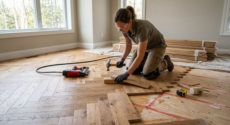 Dark Wood Floor Installation in Austin, TX