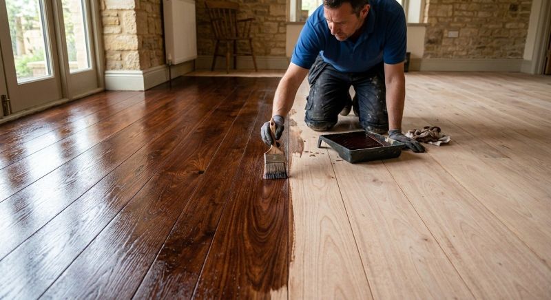 Maple Floor Staining in Olathe, KS